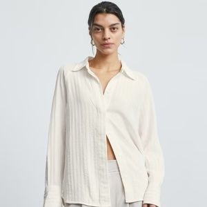 Everlane The City Stripe Shirt - Bone - Size 0